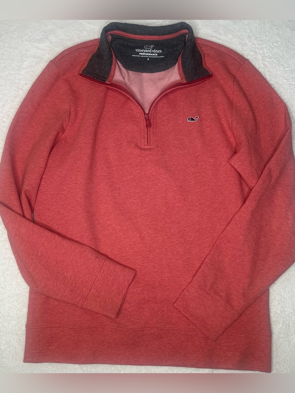Vineyard Vines Performance 1/4 Zip Pullover Women’s Small Red Coral Stretch Top